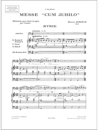 Messe cum jubilo Opus 11 - DURUFLÉ - Partition - Chœur